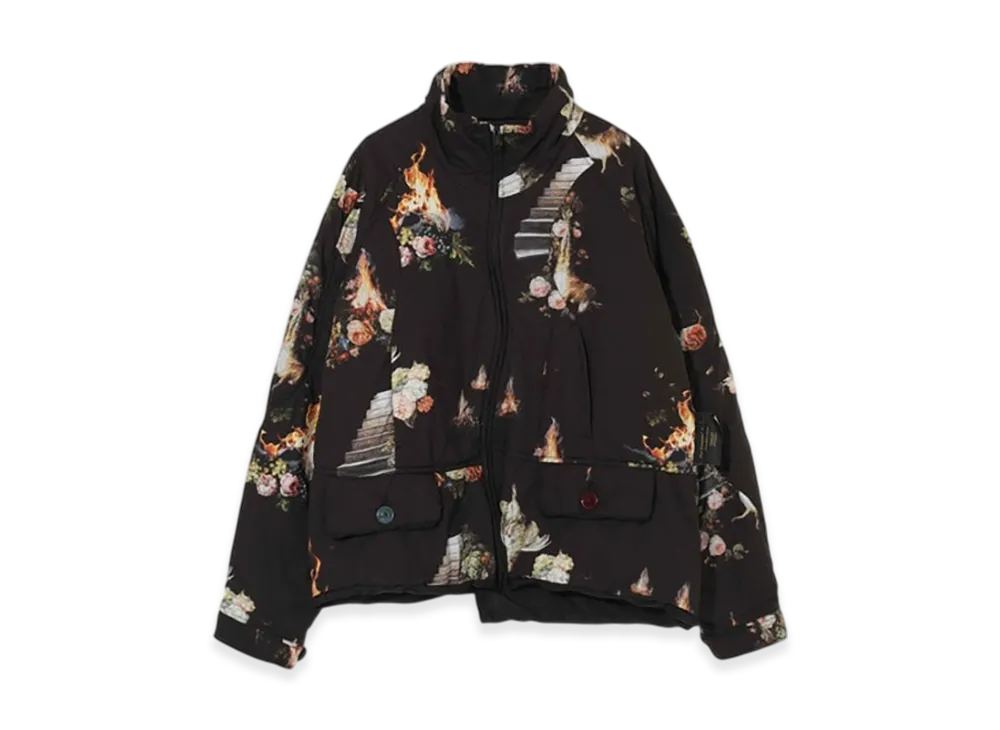 UNDERCOVER Patterned Cotton Padded Blouson "Black Base"