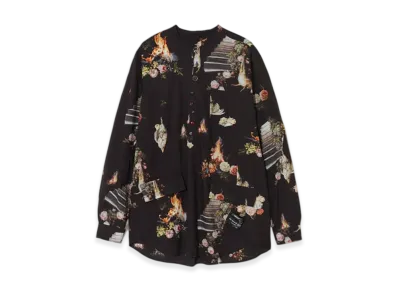 UNDERCOVER Cotton Patterned Pullover Shirt "Black Base"