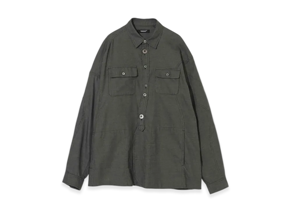UNDERCOVER Cotton Rayon Shirt "Gray Ck"