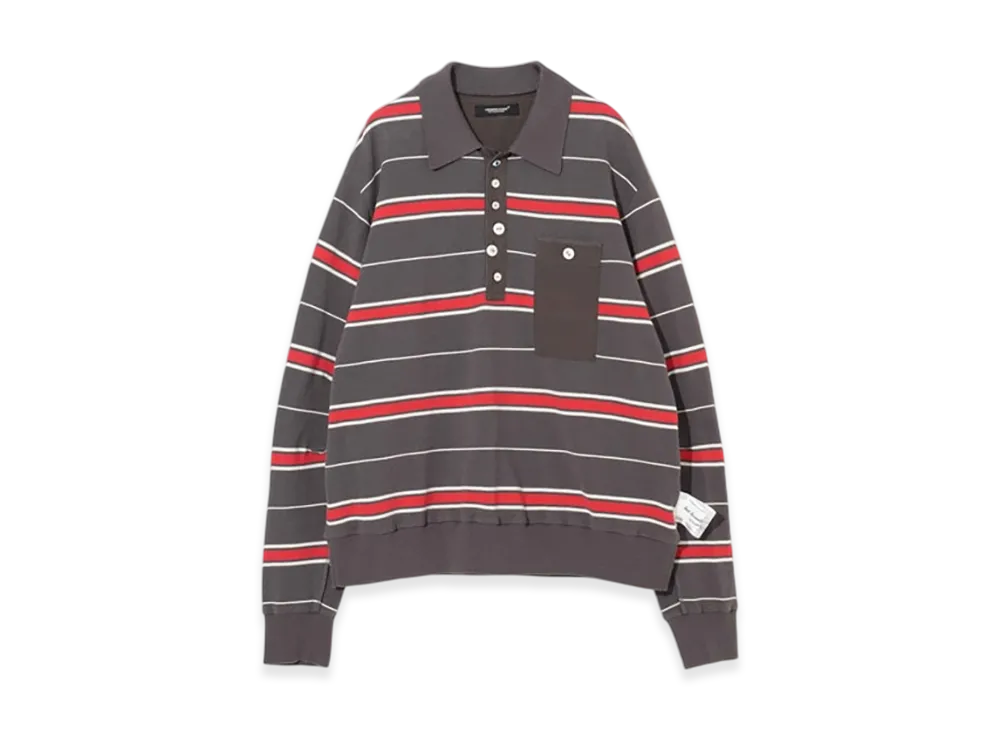 UNDERCOVER Cotton Polo Shirt "Gray Border"