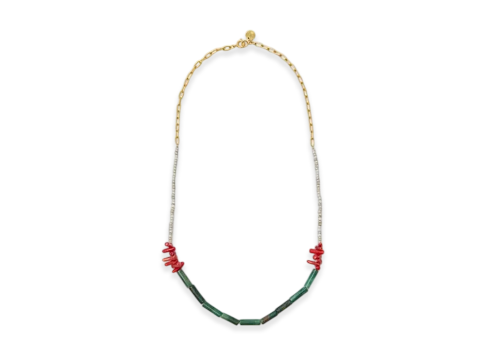 UNDERCOVER Brass x Beads Necklace "Green"