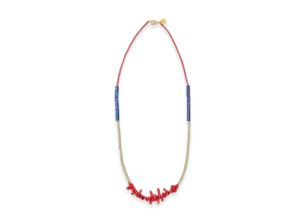 UNDERCOVER Brass x Beads Necklace "Red"