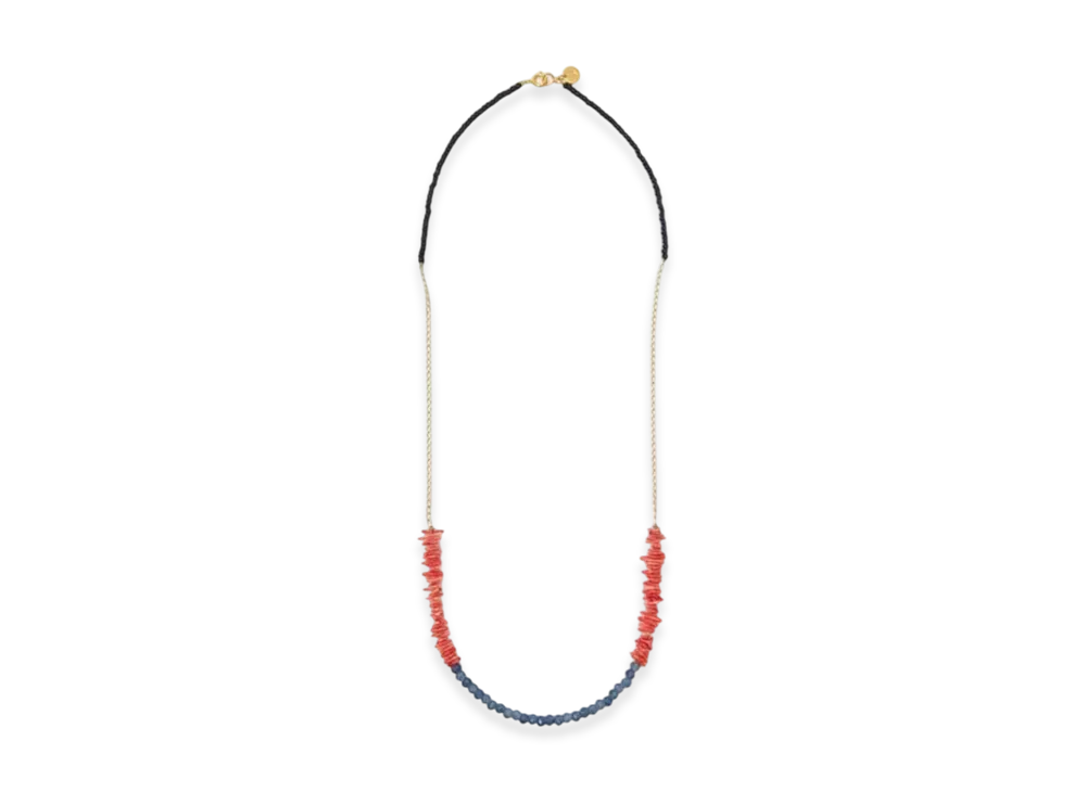 UNDERCOVER Brass x Beads Necklace "Dark Blue"