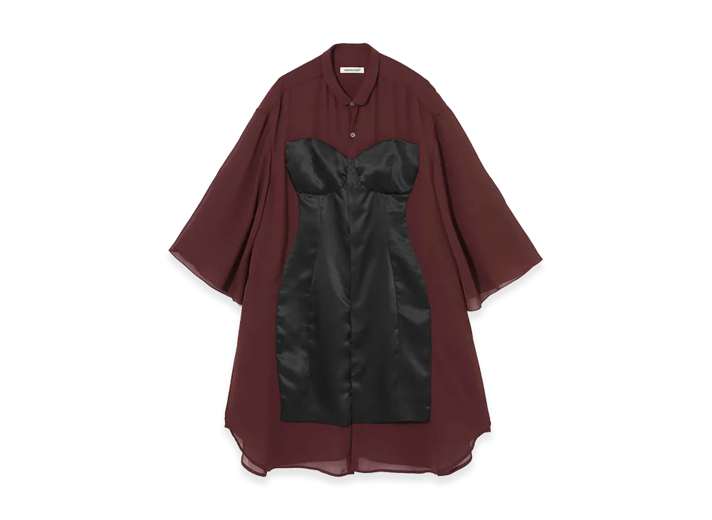 UNDERCOVER Georgette Big Shirt "Bordeaux"