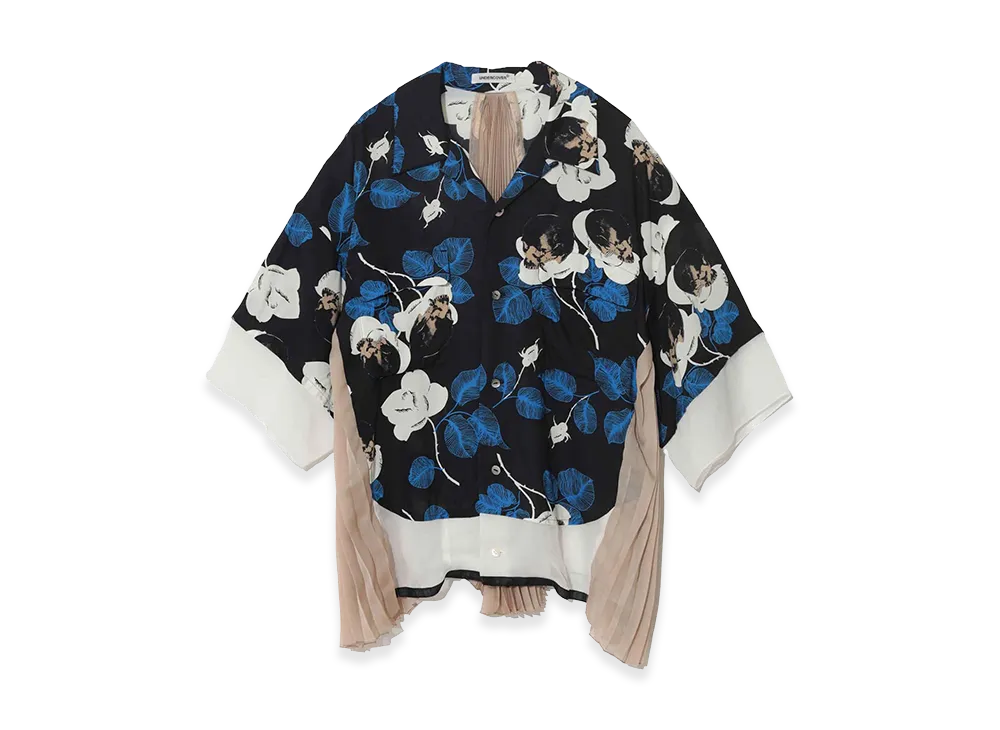 UNDERCOVER Rayon Allover Pattern Shirt "Black Base"