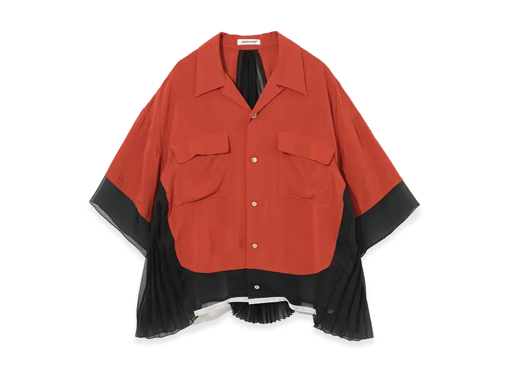 UNDERCOVER Rayon Allover Pattern Shirt "Darkorange"