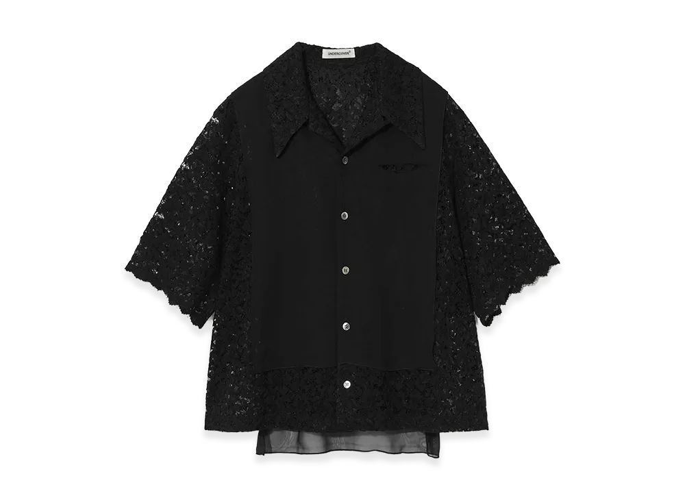 UNDERCOVER Cotton Rayon Lace Shirt "Black"