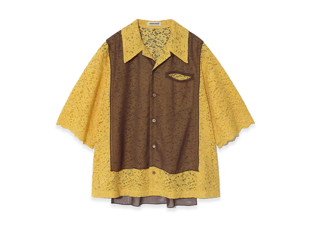 UNDERCOVER Cotton Rayon Lace Shirt "Yellow"