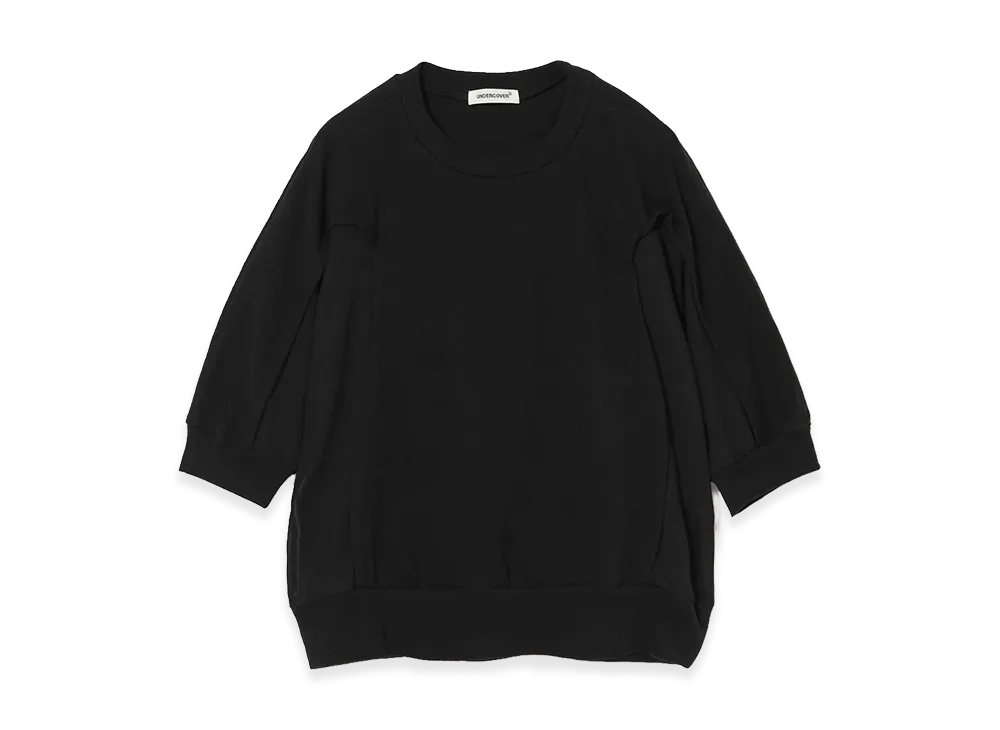 UNDERCOVER Cotton Short Sleeve Rib Cut & Sew "Black"