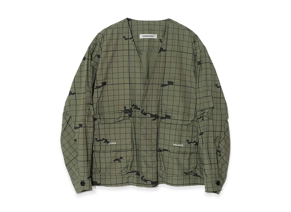 UNDERCOVER Cotton All-over Pattern Cargo Blouson "Gray Khaki Base"