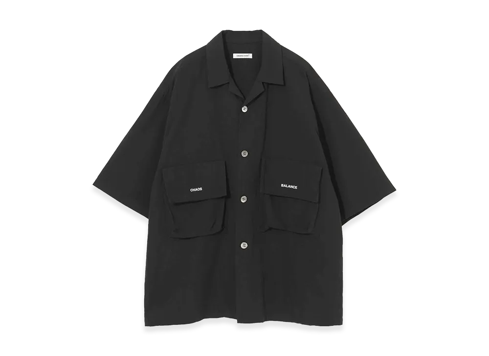 UNDERCOVER Cotton Half Sleeve Open Collar Shirt "Black"