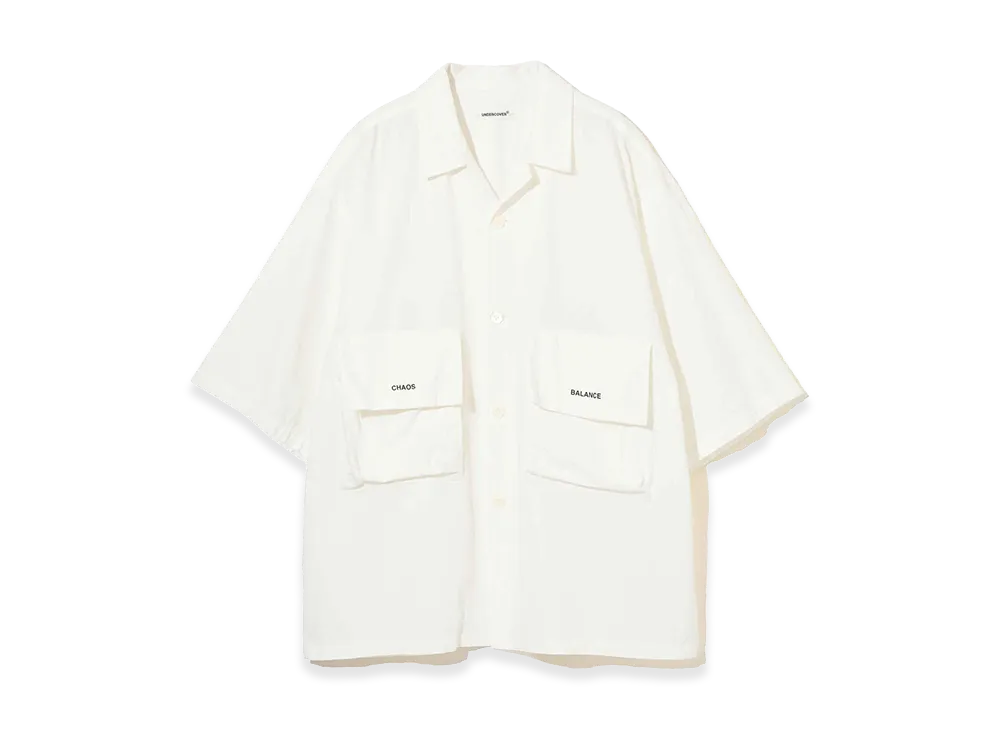 UNDERCOVER Cotton Half Sleeve Open Collar Shirt "Off White"