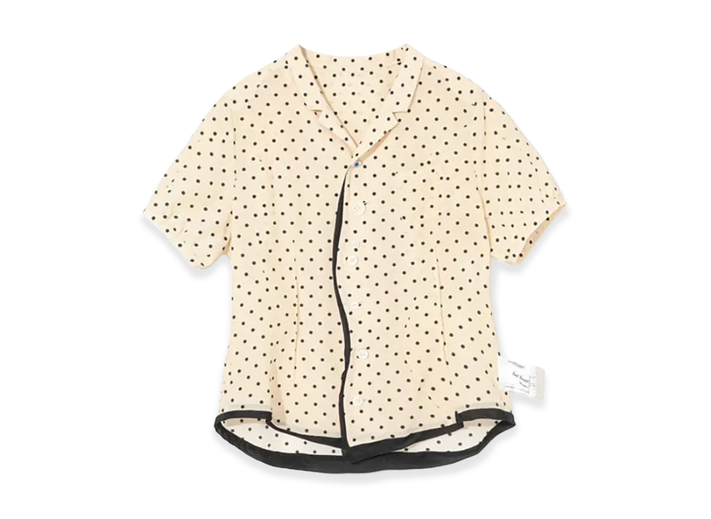 UNDERCOVER Silk Open Collar Shirt "Ivory Base"