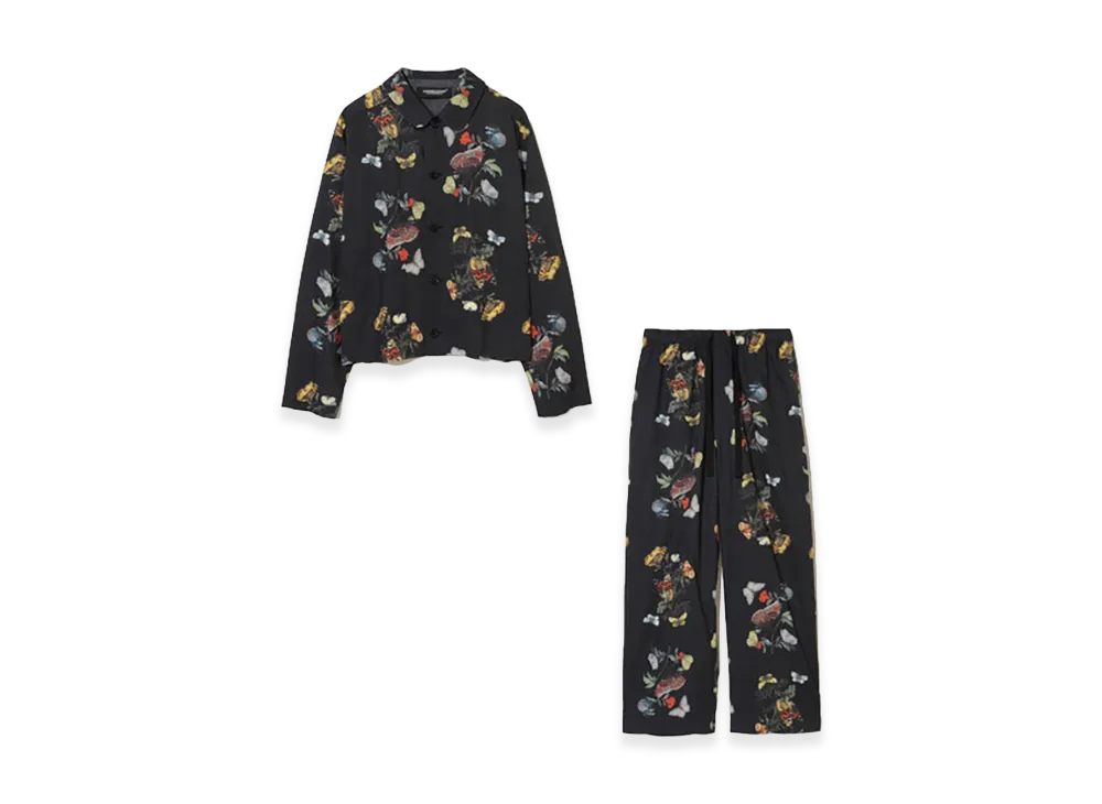 UNDERCOVER Cotton Lawn All-over Pattern Pajamas "Black Base"