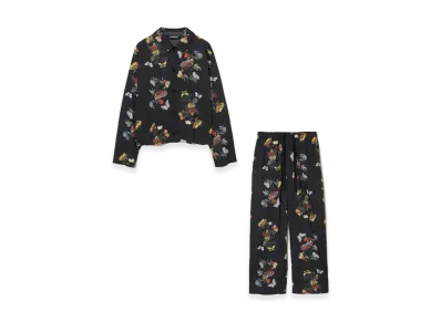 UNDERCOVER Cotton Lawn All-over Pattern Pajamas "Black Base"