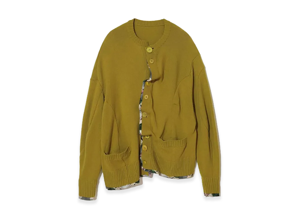UNDERCOVER Wool Nylon Knit Cardigan "Olivegreen"