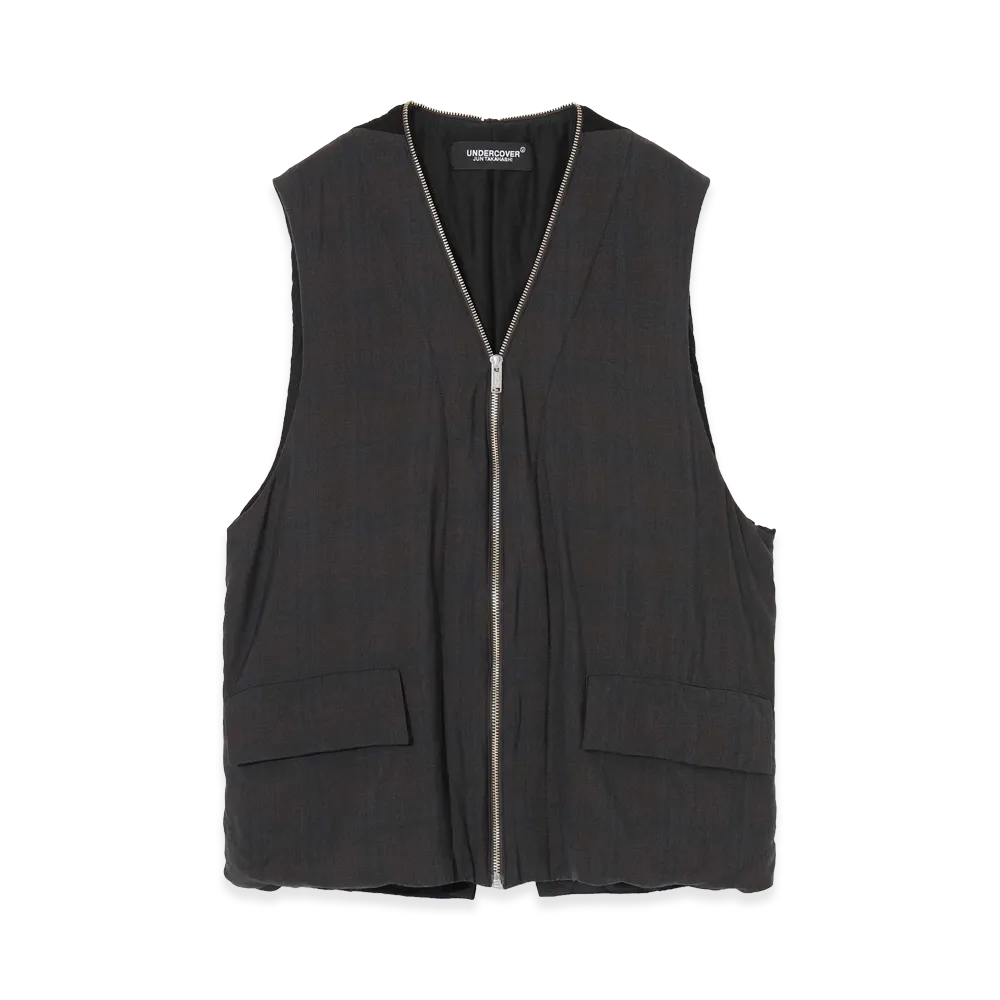 UNDERCOVER Wool Padded Vest "Brown Ck"