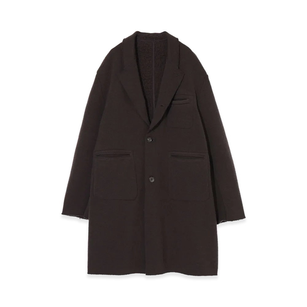 UNDERCOVER Wool Pile Long Jacket "Dark Brown"