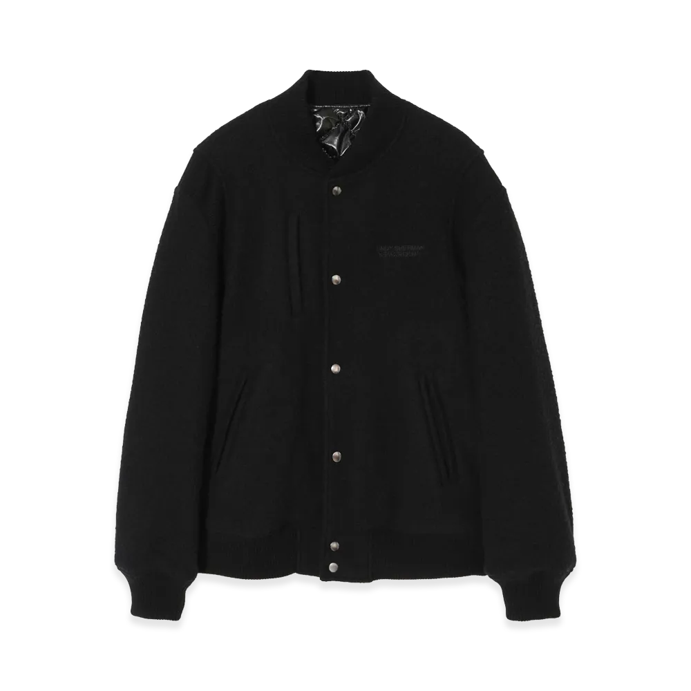 UNDERCOVER Wool Blend Fleece Stadium Jacket "Black"