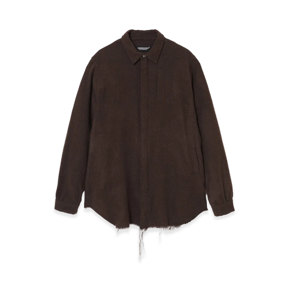 UNDERCOVER Yak Blend Wool Serge Shirt "Brown"