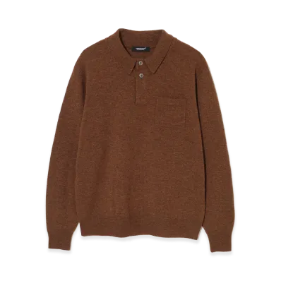 UNDERCOVER Cashmere Blend Wool Polo Knit "Top Brown"