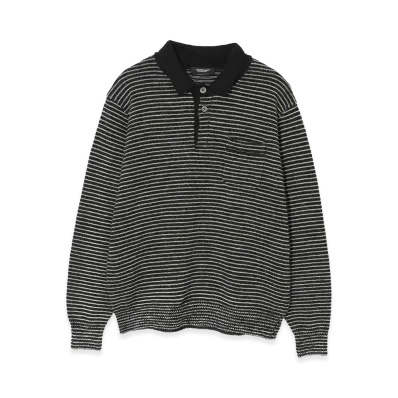 UNDERCOVER Cashmere Blend Wool Polo Knit "Blk Border"
