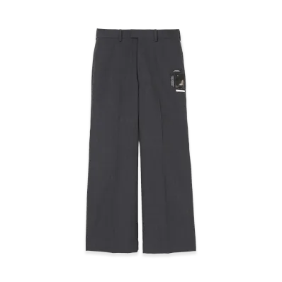 UNDERCOVER Wool Wide Slacks "T.Charcoal"