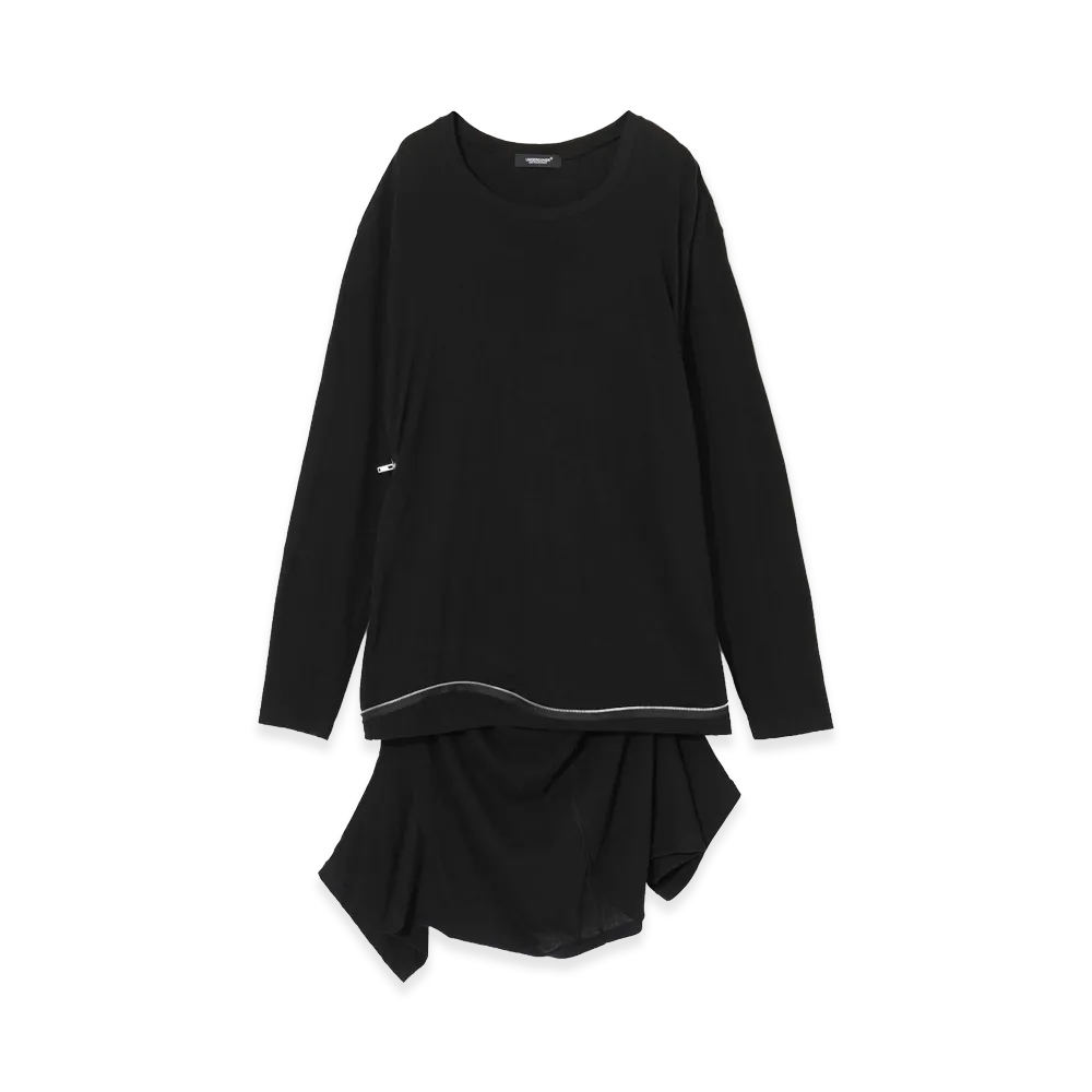 UNDERCOVER Cotton Layered Tee "Black"