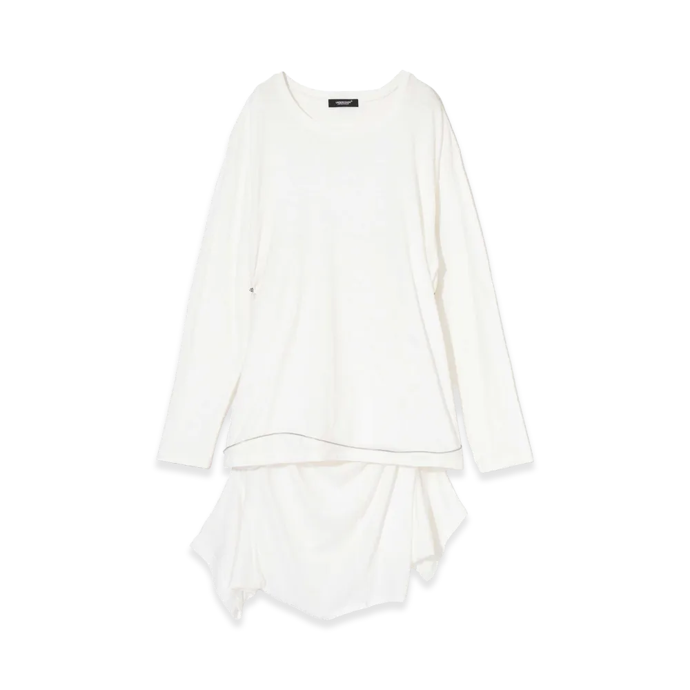 UNDERCOVER Cotton Layered Tee "White"