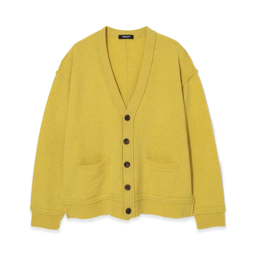 UNDERCOVER Cashmere Blend Wool Knit Cardigan "Yellow"