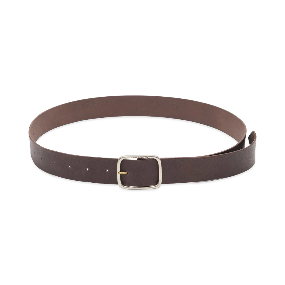 UNDERCOVER Oil Shrink Cowhide Leather Belt "Dark Brown"