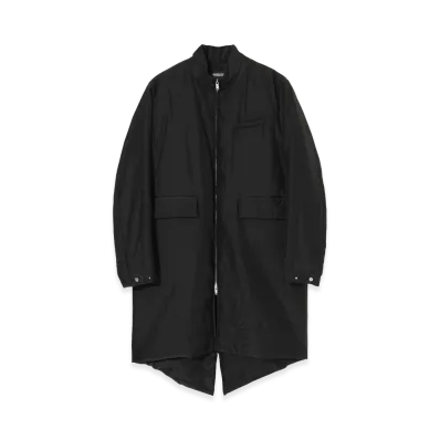 UNDERCOVER Padded Silk Stand Collar Coat "Black"
