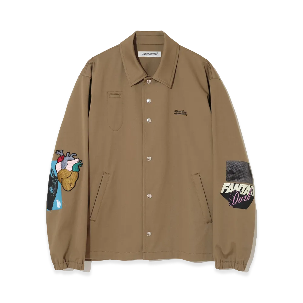 UNDERCOVER Polyester Cotton Twill Coach Jacket "Dark Beige"