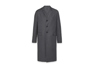PRADA Single-Breasted Wool Coat "Slate Gray"