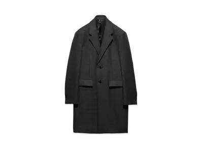 PRADA Men's Single-Breasted Wool Coat "Dark Gray"