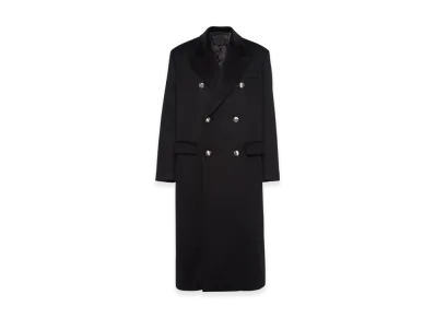 PRADA Double-Breasted Cashmere Overcoat "Black"