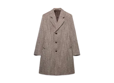 PRADA Men's Single-Breasted Wool Blend Coat "Natural"