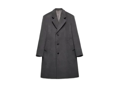 PRADA Men's Single-Breasted Wool Coat "Gray"