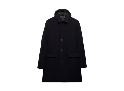 PRADA Men's Single-Breasted Wool Blend Coat "Navy"