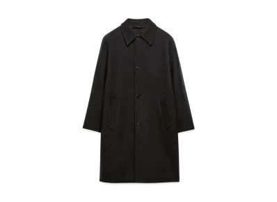 PRADA Men's Single-Breasted Cashmere and Wool Coat "Black"