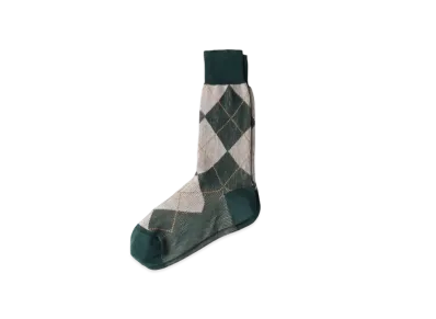 PRADA Men's Argyle Cotton Ankle Socks "Dark Green"