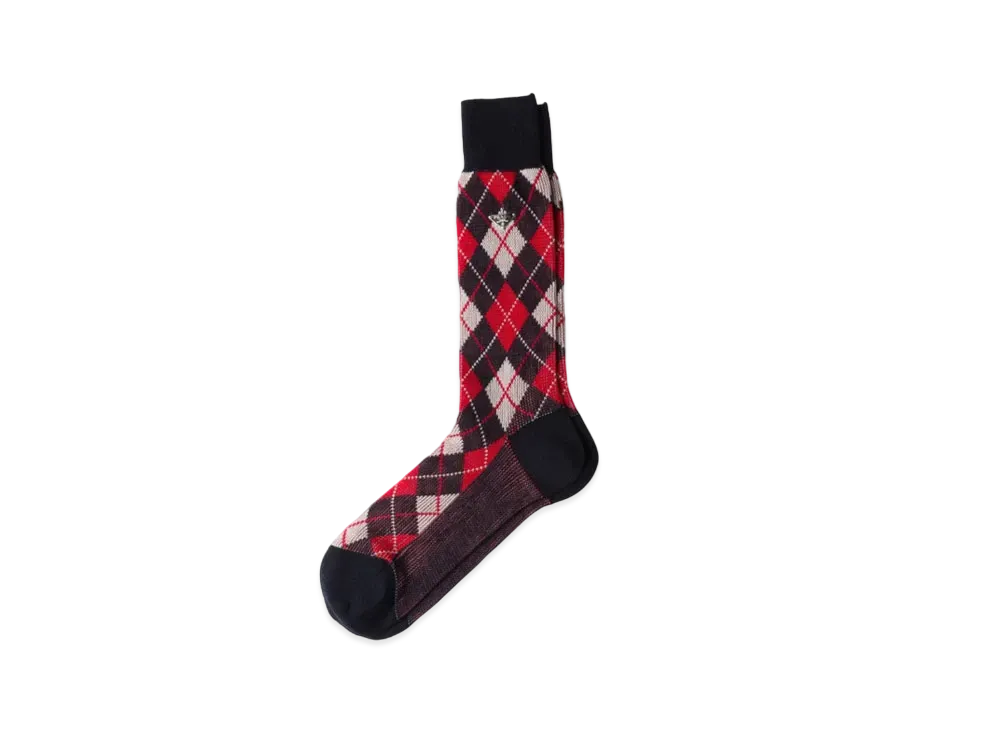 PRADA Men's Argyle Cotton Ankle Socks "Navy"