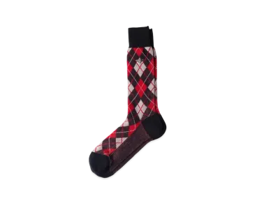 PRADA Men's Argyle Cotton Ankle Socks "Navy"