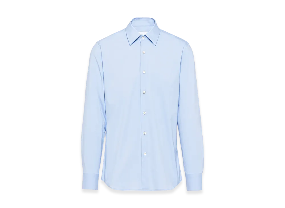 PRADA Stretch Cotton Shirt "Sky Blue"