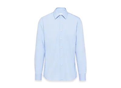 PRADA Stretch Cotton Shirt "Sky Blue"