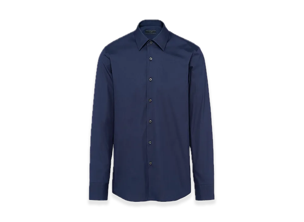 PRADA Stretch Cotton Shirt "Navy"