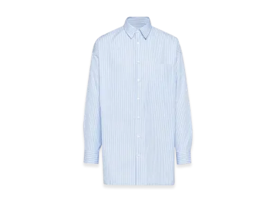 PRADA Oversized Cotton Shirt "White/Light Blue"
