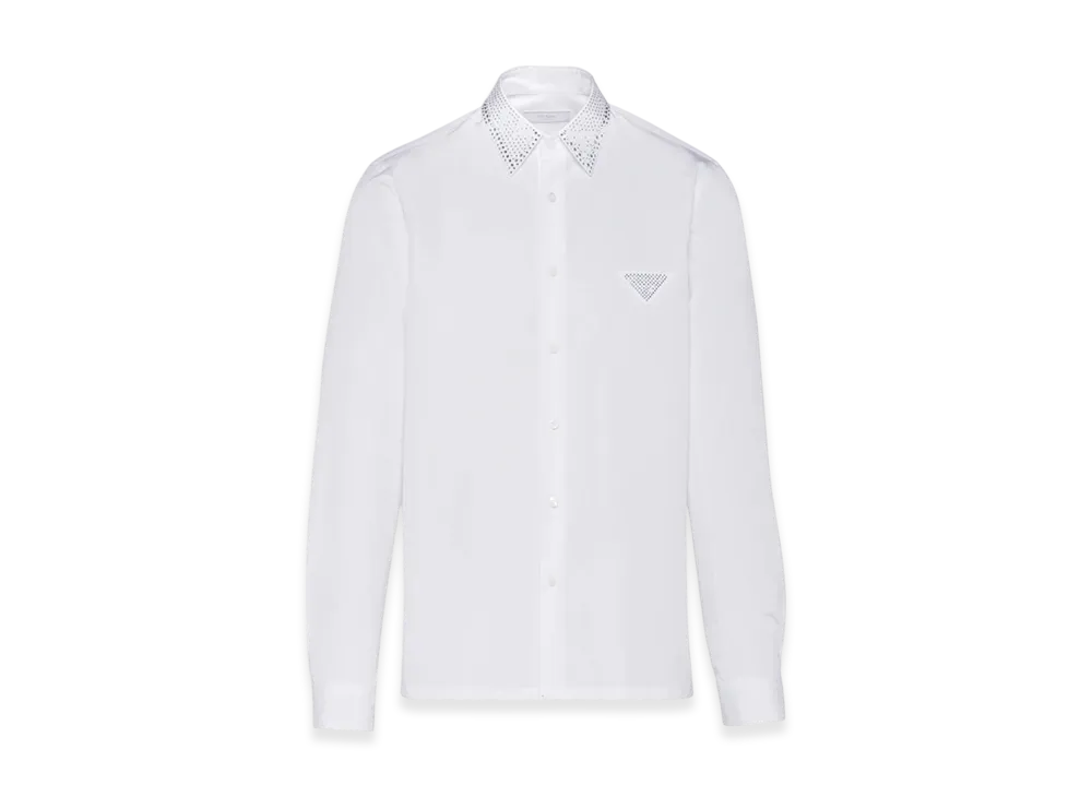 PRADA Studded Cotton Shirt "White"