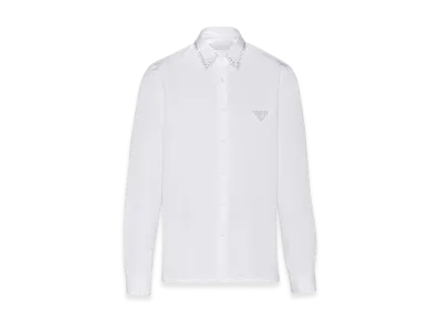 PRADA Studded Cotton Shirt "White"