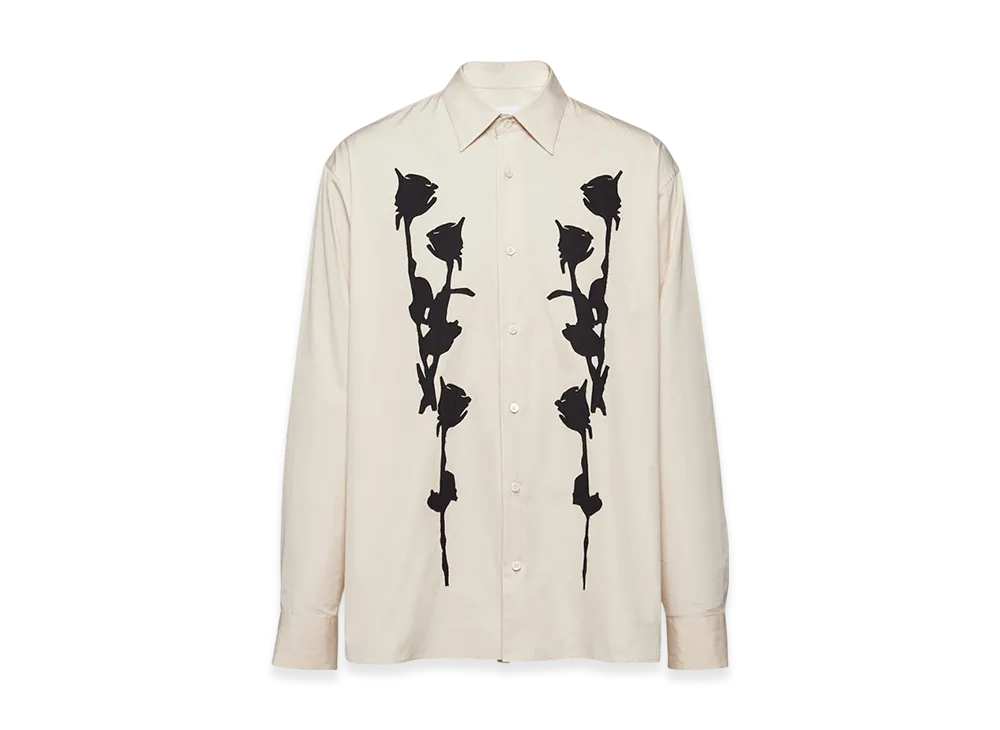 PRADA Cotton Shirt "Sand/Black"